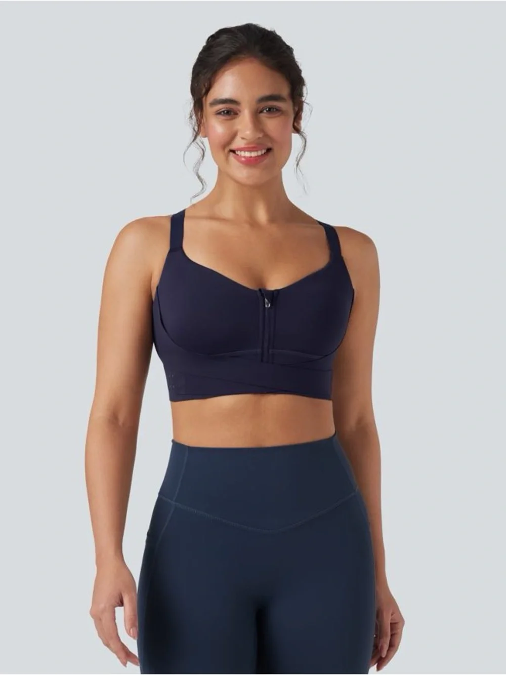 Halara SpeedWave™ Medium Support Push Up Zipper Adjustable Sports Bra large